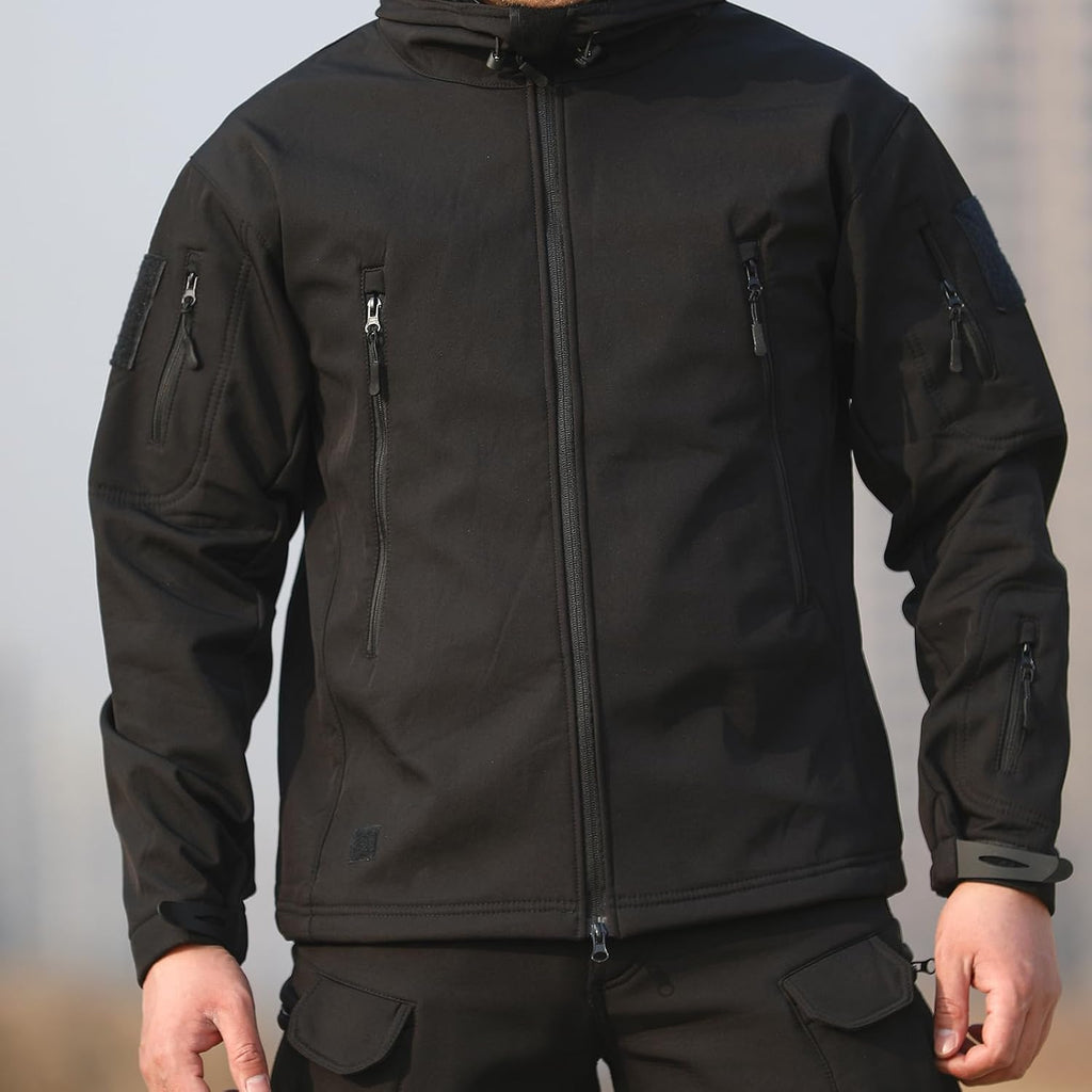 Hooded Fleece-Lined Tactical Jacket