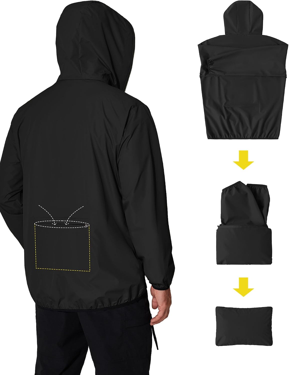 Packable Waterproof Windbreaker Jacket