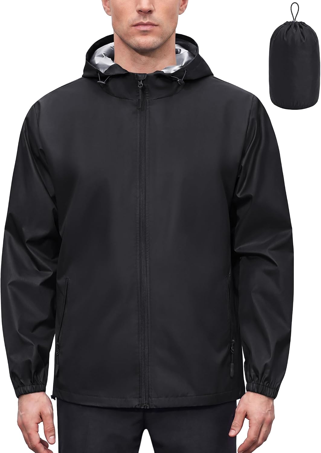 Packable Hooded Rain Jacket